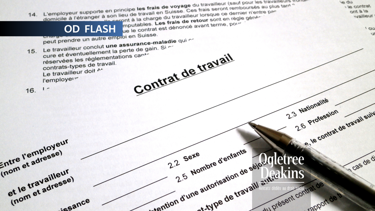 OD FLASH | Changement du lieu de travail et modification du contrat de