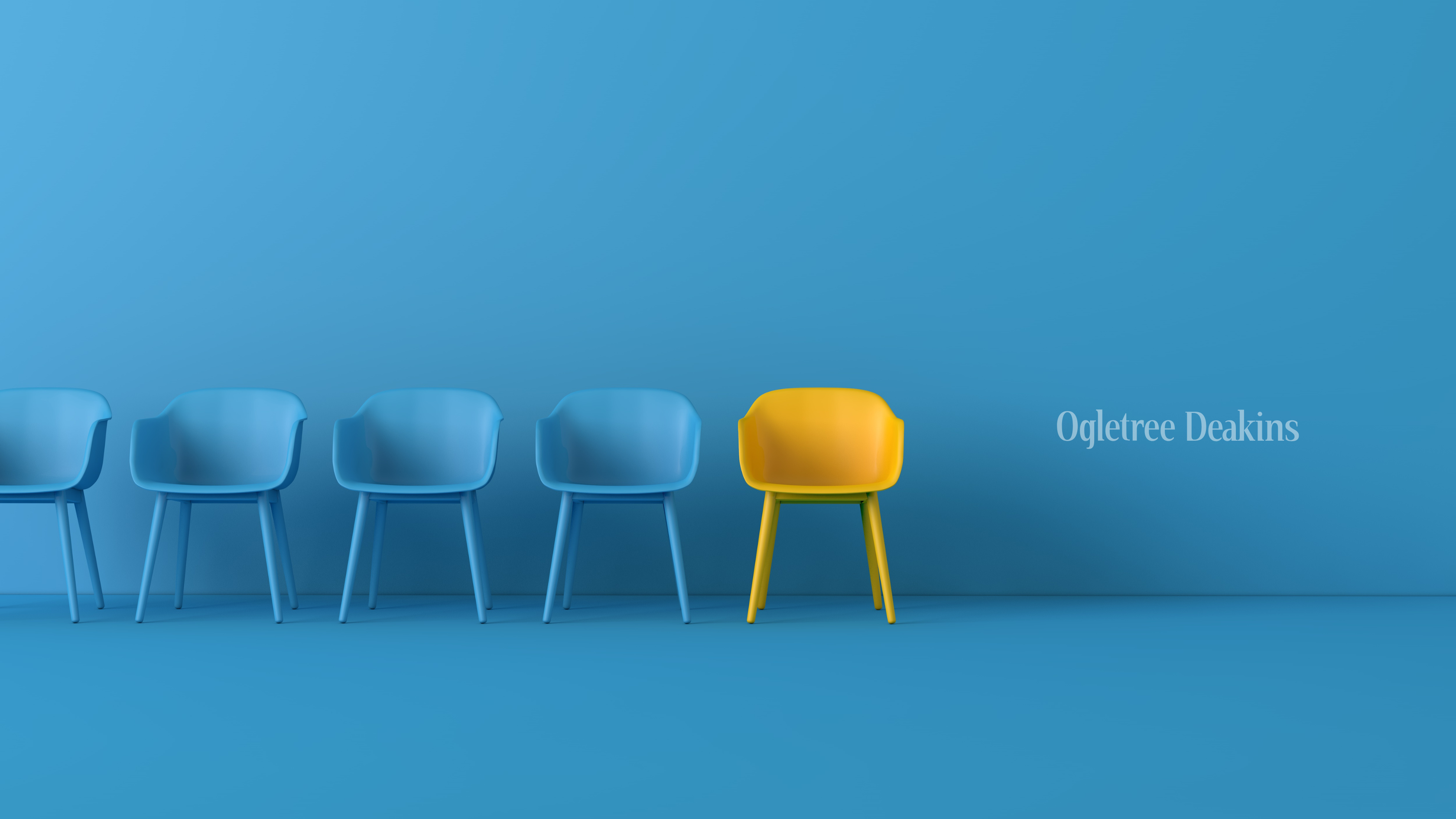 modern angular desk with workers, shot from above